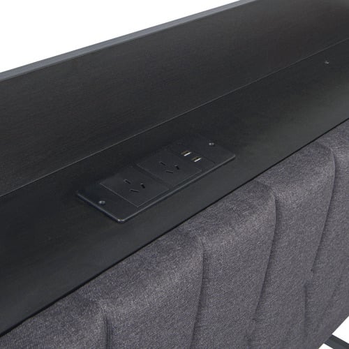 Grey Taylor Bed with Drawers & Charging Station