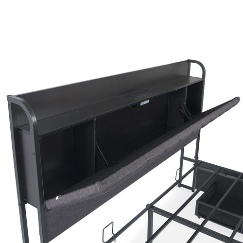 Grey Taylor Bed with Drawers & Charging Station