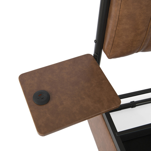 Pierre Faux Leather Bed with Nightstands & Drawers