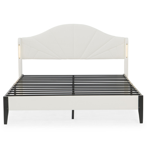Stephie Faux Leather Bed with LED