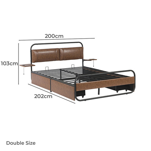 Pierre Bed with Drawers & Built-In Bedside Tables