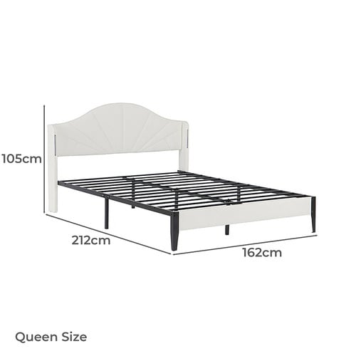 Stephie Faux Leather Bed Frame with LED