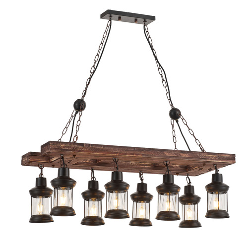 Hogan Wooden 8 Lamp Pendant Light