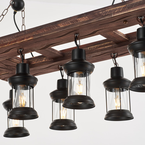 Hogan Wooden 8 Lamp Pendant Light