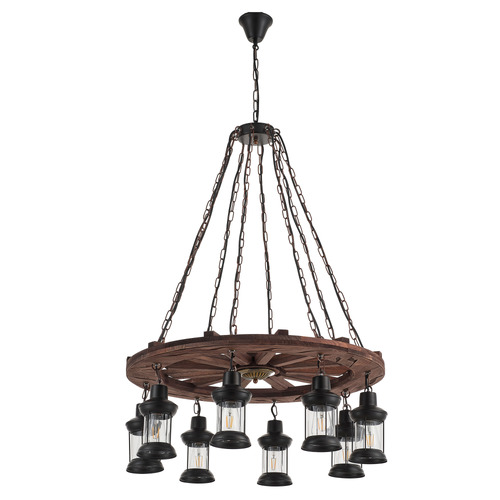 Allen Wooden 8 Lamp Pendant Light