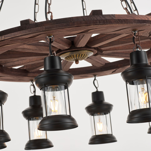 Allen Wooden 8 Lamp Pendant Light