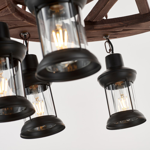 Allen Wooden 8 Lamp Pendant Light