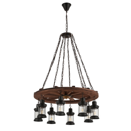 Allen Wooden 8 Lamp Pendant Light