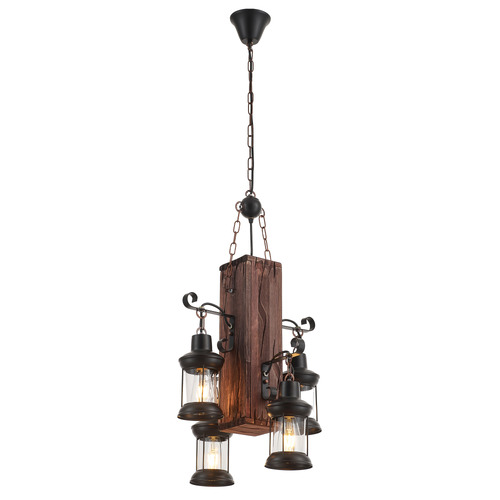Ernest Wooden 4 Lamp Pendant Light