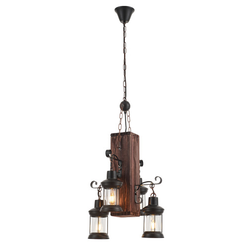 Ernest Wooden 4 Lamp Pendant Light