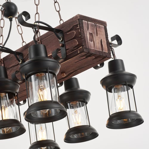 Debra Wooden 6 Lamp Pendant Light