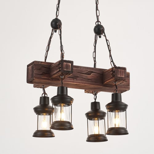 Lanny Wooden 4 Lamp Pendant Light