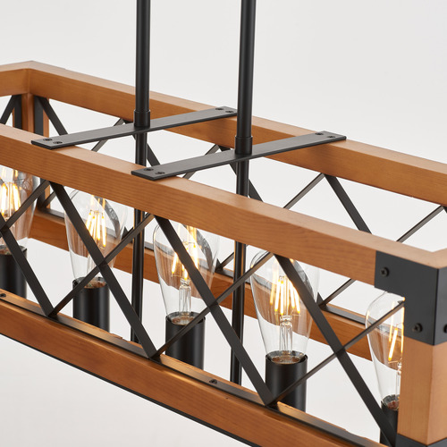 Lanny Wooden 5 Lamp Pendant Light