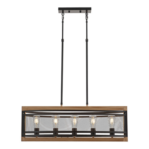Caldwell Wooden 5 Lamp Pendant Light