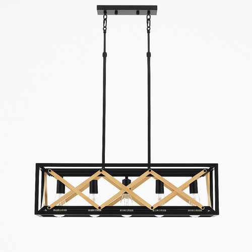 Alphonse Wooden 5 Lamp Pendant Light