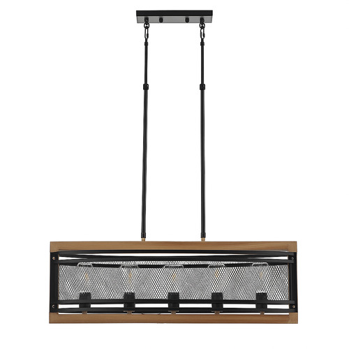 Caldwell Wooden 5 Lamp Pendant Light