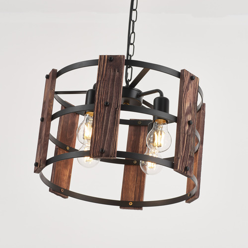 Sharon Wooden 4 Lamp Pendant Light