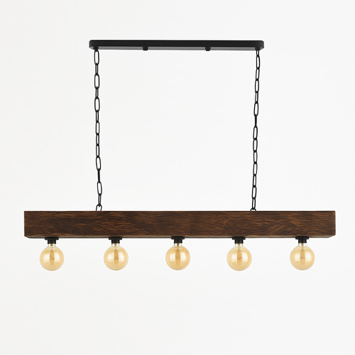 Buckley Wooden 5 Lamp Pendant Light