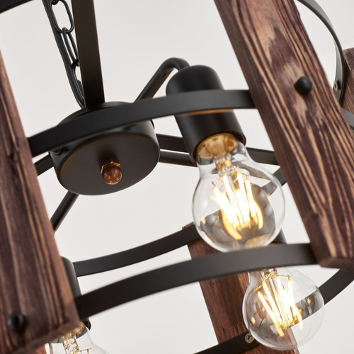 Sharon Wooden 4 Lamp Pendant Light