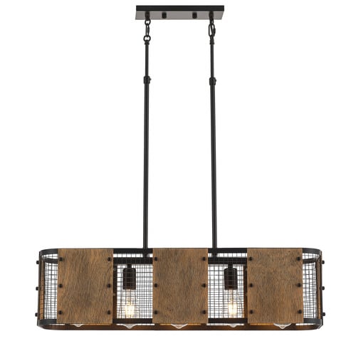 Petros Wooden 5 Lamp Pendant Light