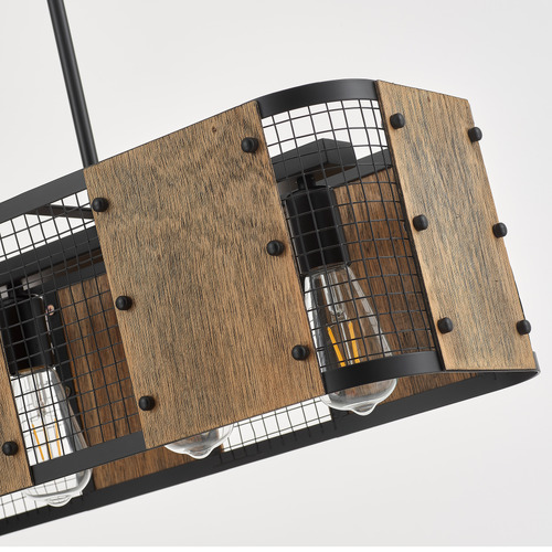 Petros Wooden 5 Lamp Pendant Light