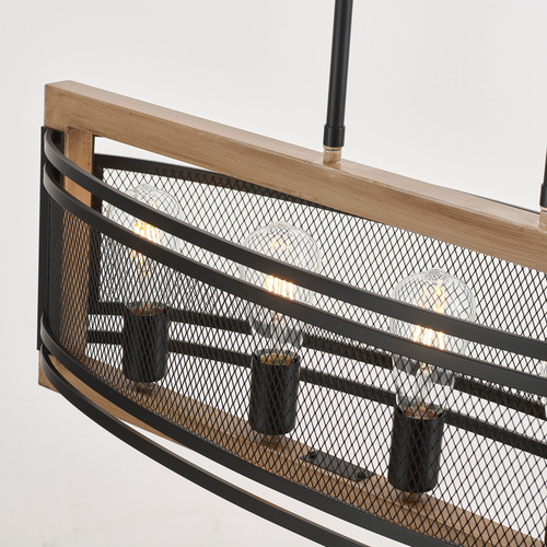 Caldwell Wooden 5 Lamp Pendant Light