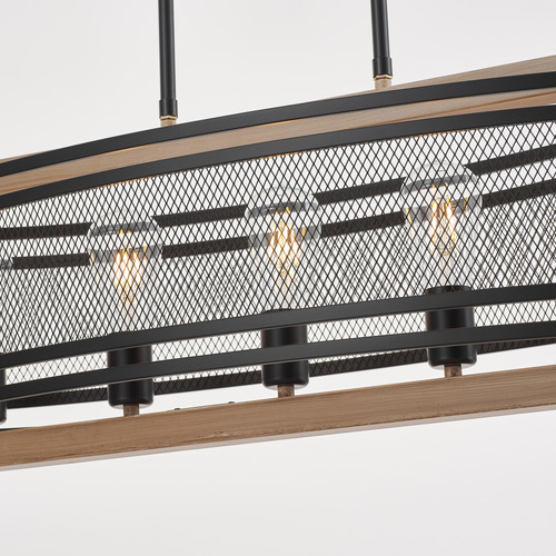 Caldwell Wooden 5 Lamp Pendant Light