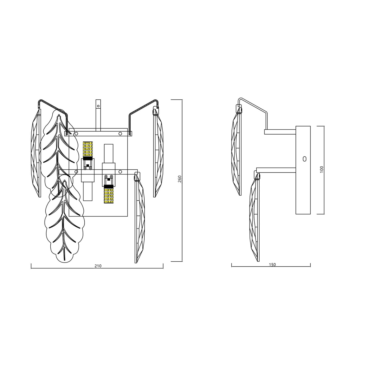 Casandra Crystal 2 Lamp Wall Sconce