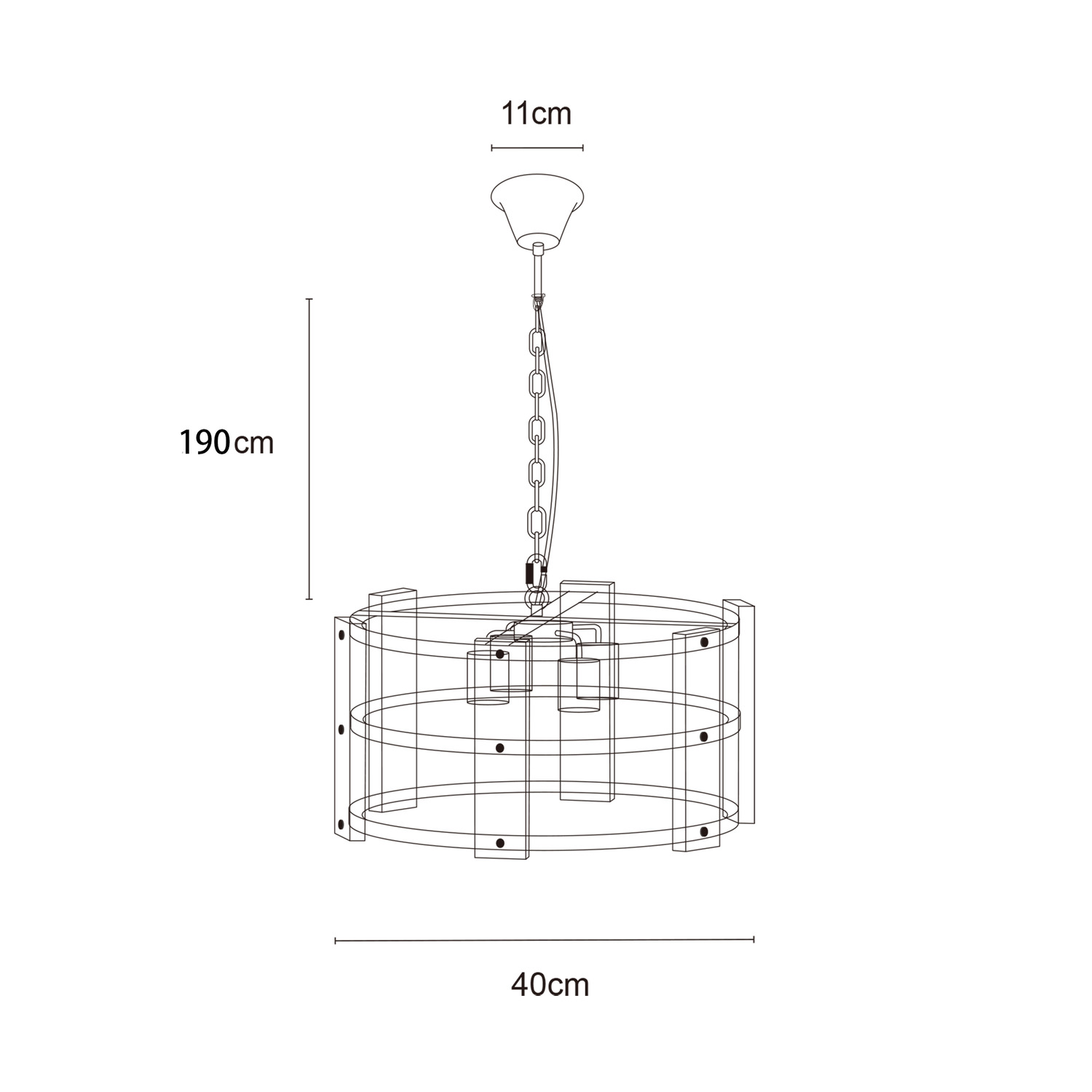 Sharon Pine Wood 4 Light Pendant