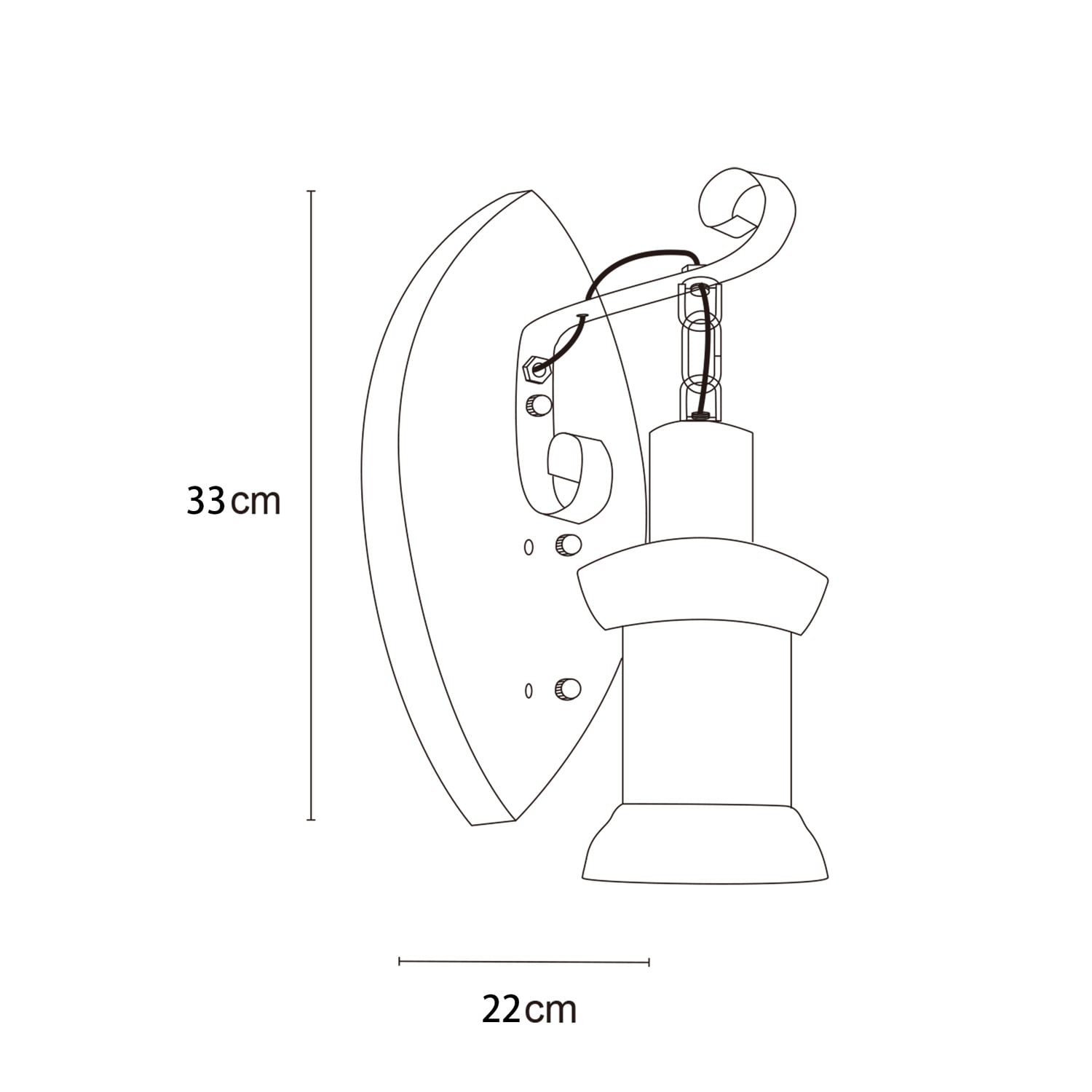 Debra Iron Armed Wall Light