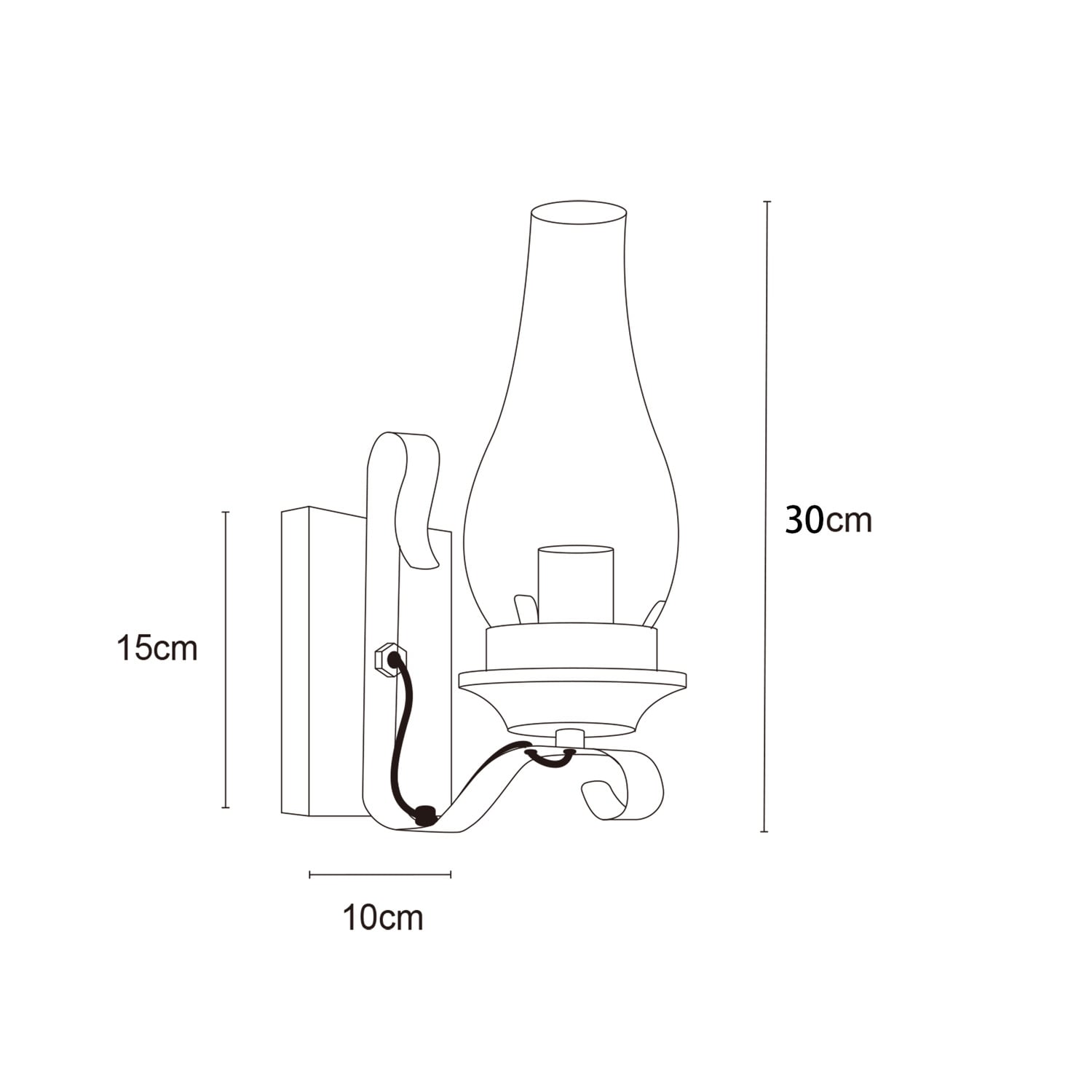 Laurence Iron Armed Wall Light
