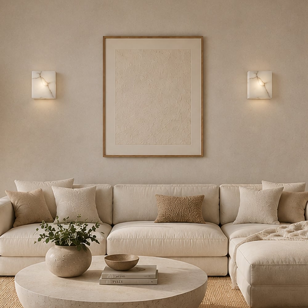 Florence Cube Alabaster Wall Light