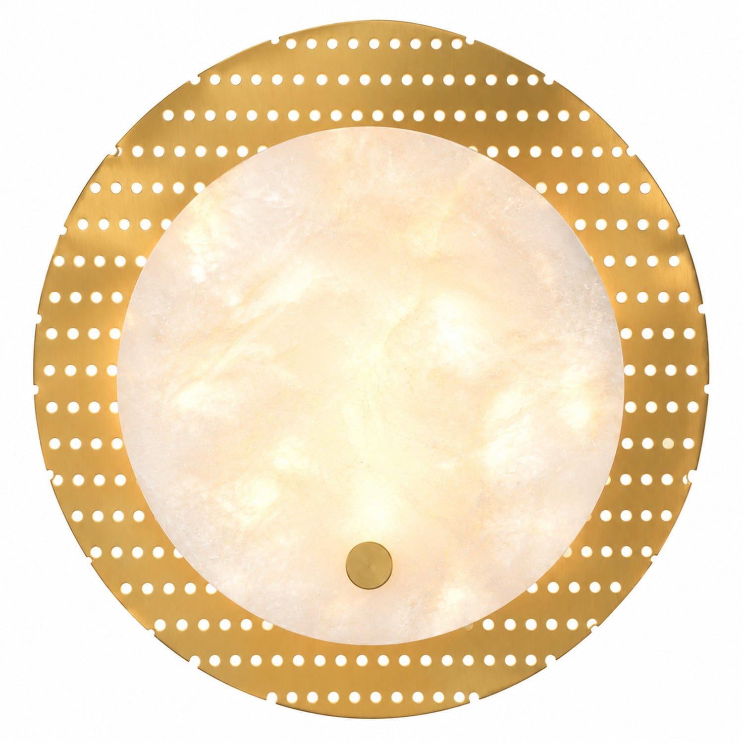 Solum Disc Brass & Alabaster Wall Light
