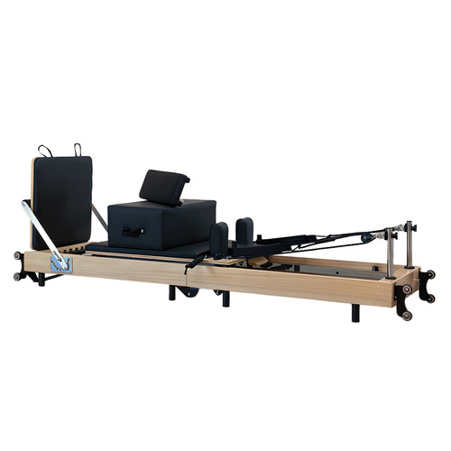 Nash Foldable Oak Wood Pilates Reformer Bed