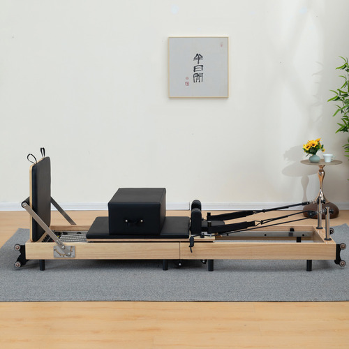 Nash Foldable Oak Wood Pilates Reformer Bed