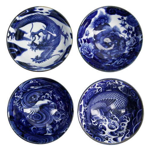 4 Piece Japonism 14cm Porcelain Bowl Set