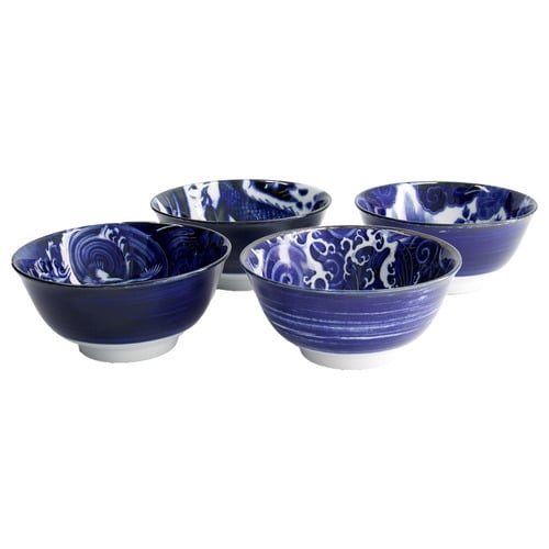 4 Piece Japonism 14cm Porcelain Bowl Set