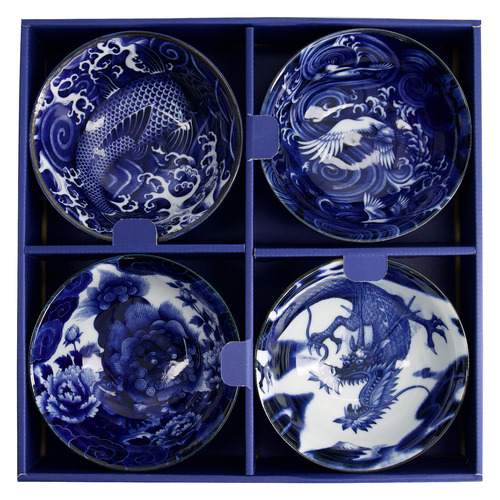 4 Piece Japonism 14cm Porcelain Bowl Set