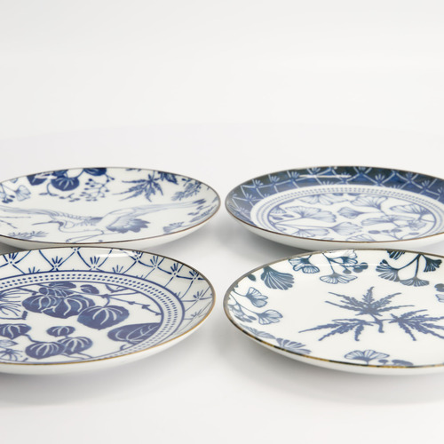 4 Piece Flora Japonica 16cm Porcelain Plate Set