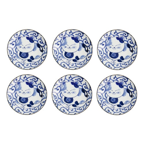 Kawaii Cat Neko Swirl Cat 16.5cm Plates