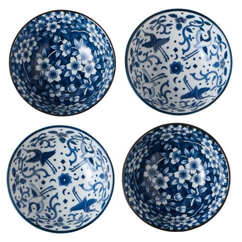 4 Piece Tokyo Blue Sakura 15cm Bowl Set