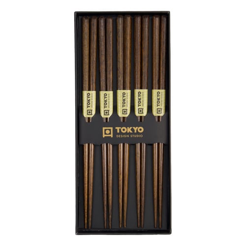 Dark Brown 5 Pairs Chopstick Gift Set