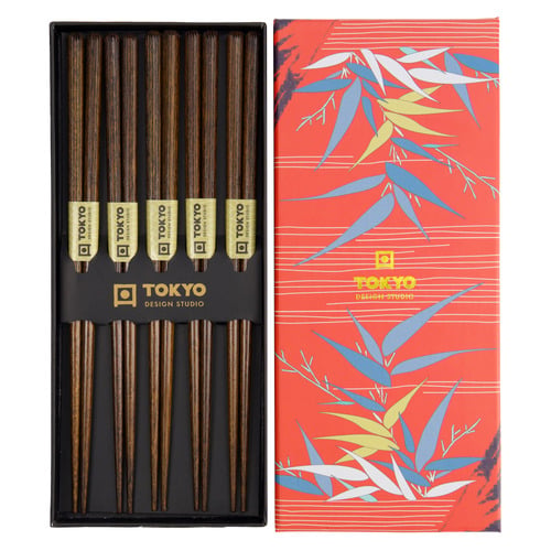 Dark Brown 5 Pairs Chopstick Gift Set