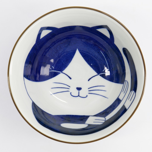 Kawaii Cat Nekko Blue Cat 15cm Porcelain Tayo Bowl