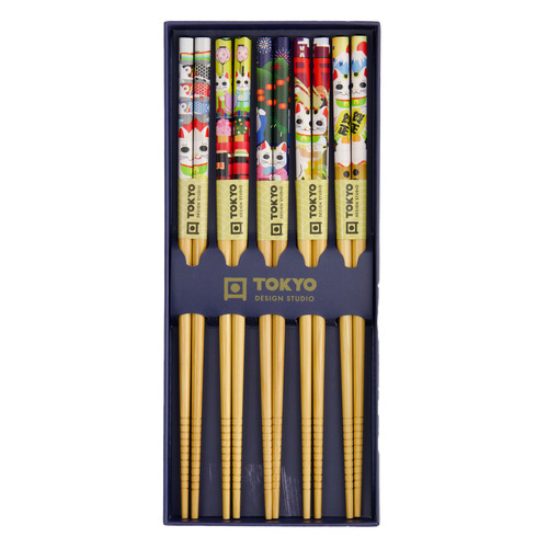5 Pairs Chopstick Lucky & Koinobori Gift Set