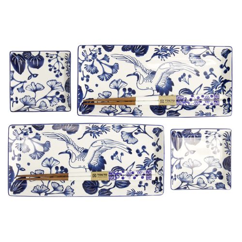 6 Piece Flora Japonica Sushi Plate Set