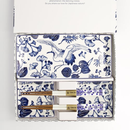 6 Piece Flora Japonica Sushi Plate Set