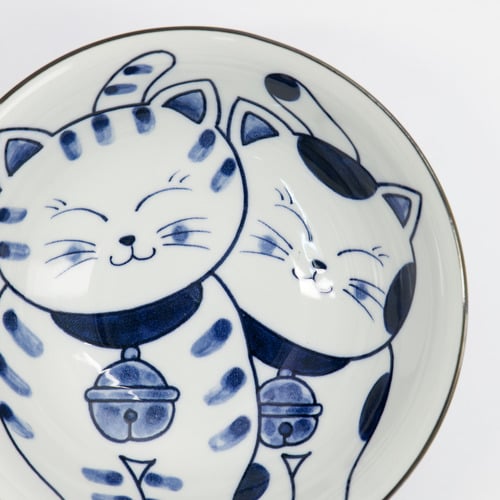 Kawaii Cat Neko Twin Cat 20cm Ramen Bowls
