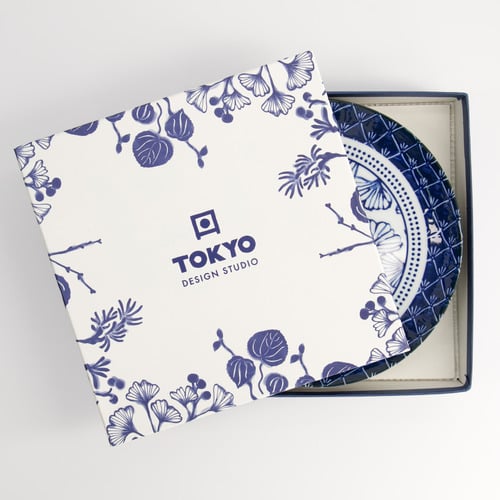 4 Piece Flora Japonica 20cm Porcelain Plate Set