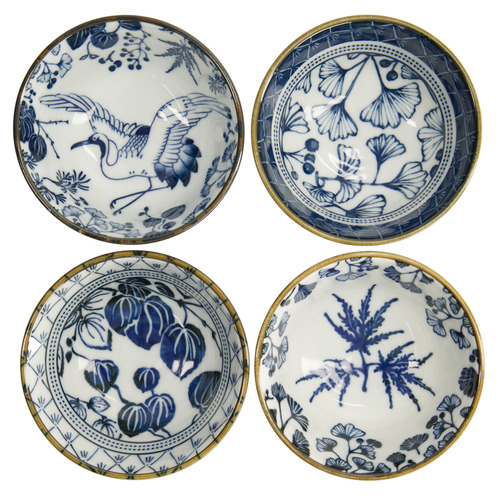 4 Piece Flora Japonica 12cm Porcelain Rice Bowl Set